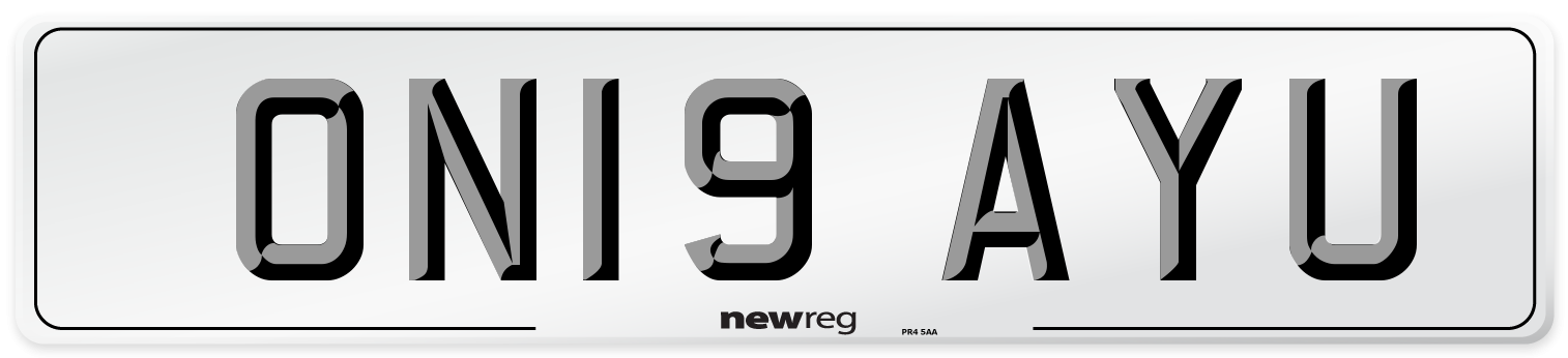 ON19 AYU Number Plate from New Reg